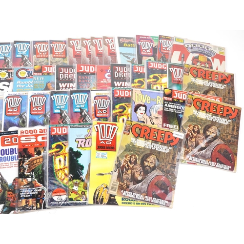 1265 - Collection of vintage and later comics including Judge Dredd, Creepy and 2000 AD