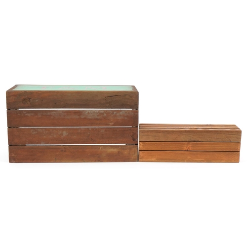 1274 - Two wooden advertising crates, the largest 18cm H x 44cm W x 24.5cm D