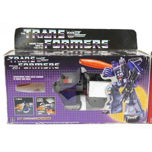 1481 - Two 1980s The Transformers vehicles with boxes by Hasbro comprising City Commander Ultra Magnus and ... 