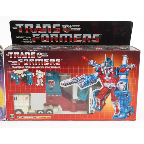 1481 - Two 1980s The Transformers vehicles with boxes by Hasbro comprising City Commander Ultra Magnus and ... 