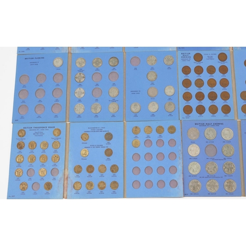 1600 - Twelve Great Britain coin albums with various coins, some pre 1947 including half crowns, shillings,... 