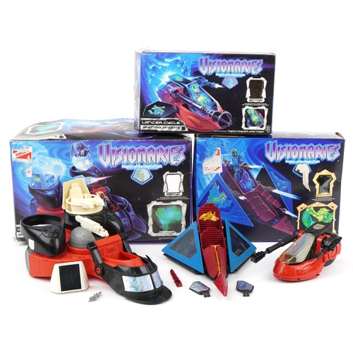 1487 - Collection of 1980s Visionaries Knights of the Magical Light action figures and vehicles, two with b... 