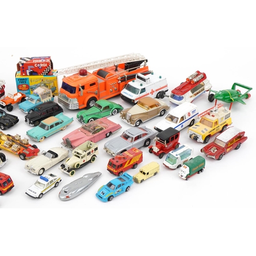 1474 - Collection of vintage and later model vehicles, predominantly diecast including Corgi Batmobile, Thu... 