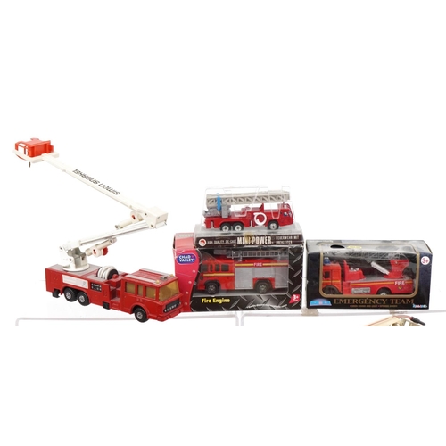 1475 - Collection of vintage and later model fire engines, predominantly diecast, including Corgi Major, Ma... 