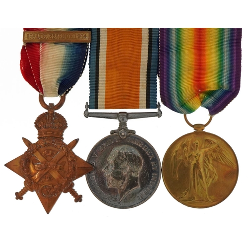 1509 - British military World War I trio with Mons star and 5th Aug-22nd Nov 1914 bar awarded to 784PTE.L.W... 