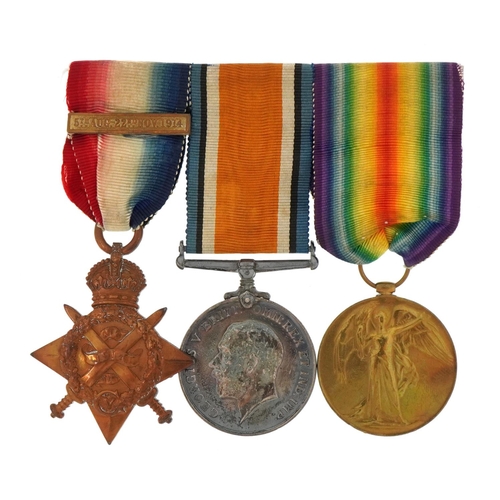 1509 - British military World War I trio with Mons star and 5th Aug-22nd Nov 1914 bar awarded to 784PTE.L.W... 