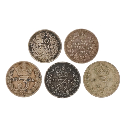 1573 - William IV and later silver coinage including 1837 Maundy threepence