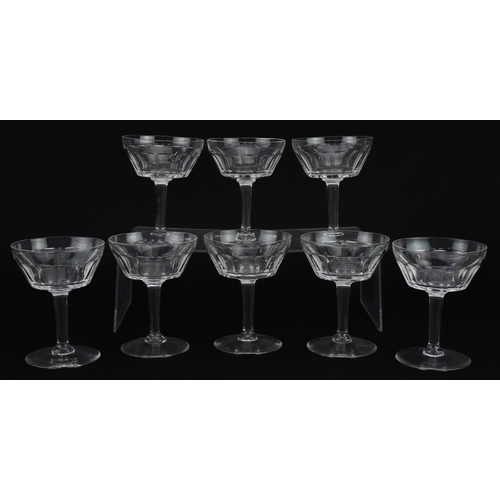 463 - Set of eight good quality cut glass coupe cocktail glasses, each 12.5cm high