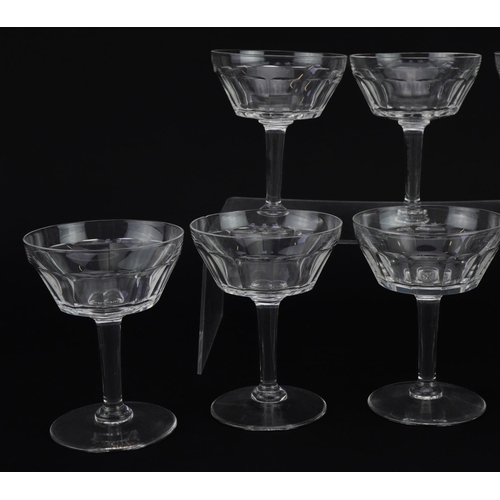 463 - Set of eight good quality cut glass coupe cocktail glasses, each 12.5cm high