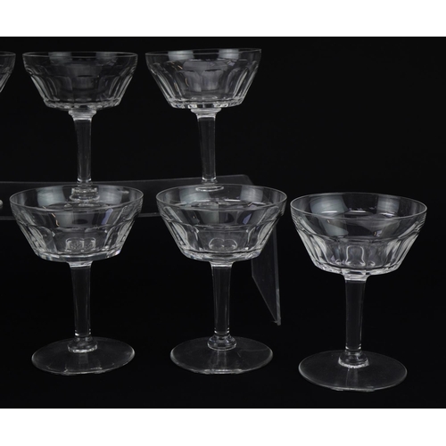 463 - Set of eight good quality cut glass coupe cocktail glasses, each 12.5cm high