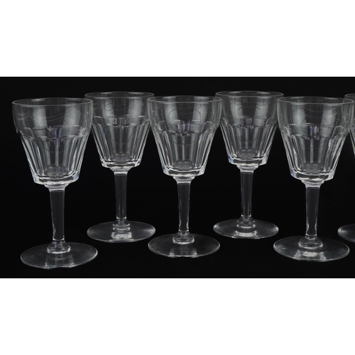 469 - Set of eight good quality cut glass cordial glasses, each 12cm high