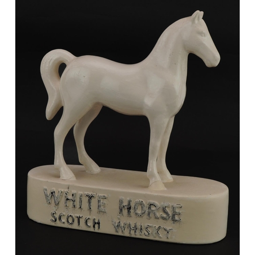 531 - Kelsboro ware White Horse Scotch whisky advertising horse, 21.5cm in length