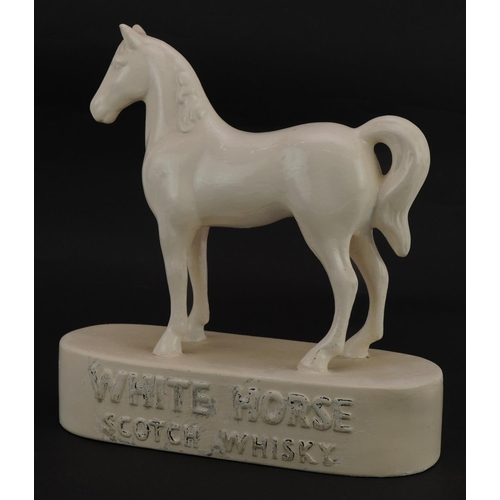 531 - Kelsboro ware White Horse Scotch whisky advertising horse, 21.5cm in length