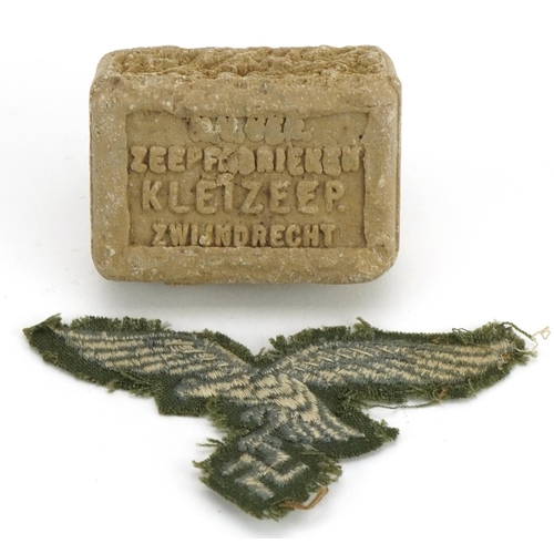 1550 - German military interest cloth badge and a bar of soap