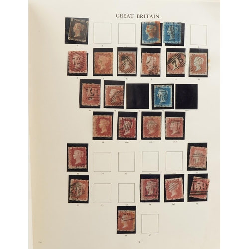 1629A - Victorian and later stamps arranged in a stock book including Penny Black, Tuppeny Blues, Penny Reds... 