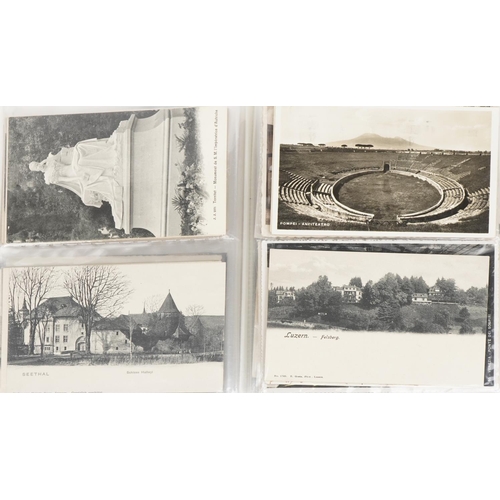 1614 - Collection of topographical social history postcards arranged in three albums including street scene... 