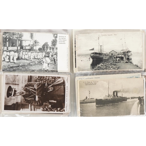 1614 - Collection of topographical social history postcards arranged in three albums including street scene... 