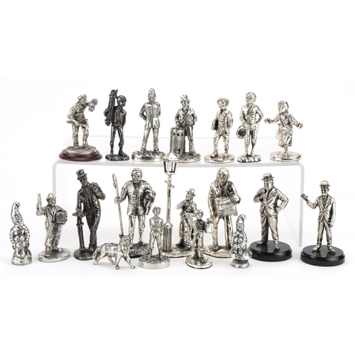 1170 - Collection of pewter figures, some Royal Hampshire including Dicken's characters, the largest 12.5cm... 