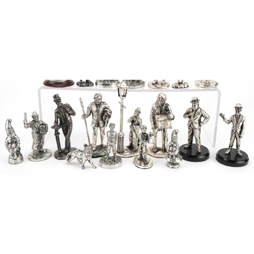1170 - Collection of pewter figures, some Royal Hampshire including Dicken's characters, the largest 12.5cm... 