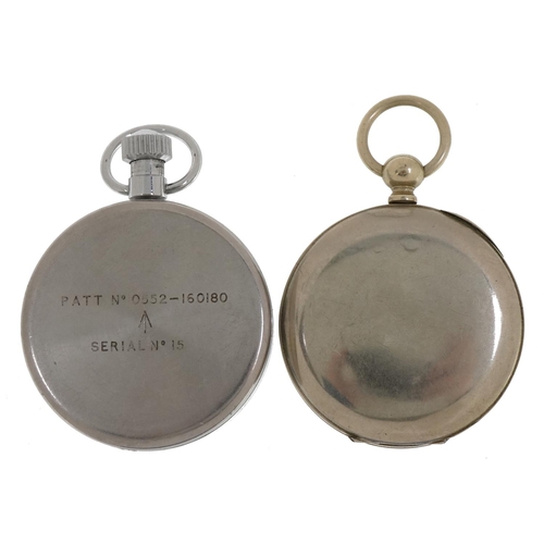 2382 - Two gentlemen's open face pocket watches comprising Smiths and an Argentan example engraved Beaucour... 