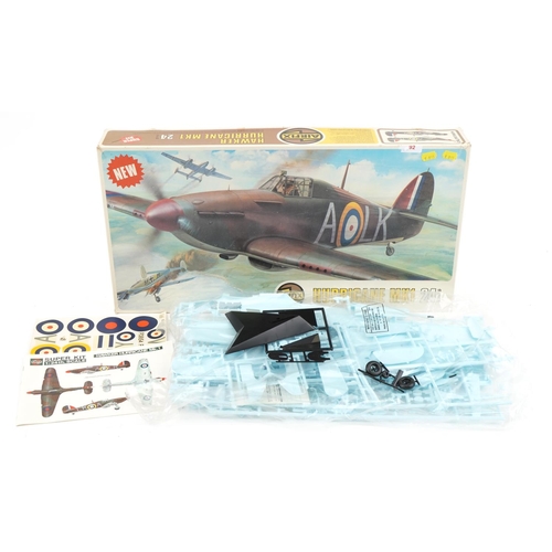 1505 - Airfix 1:24 scale Hawker Hurricane MK1 model kit with box