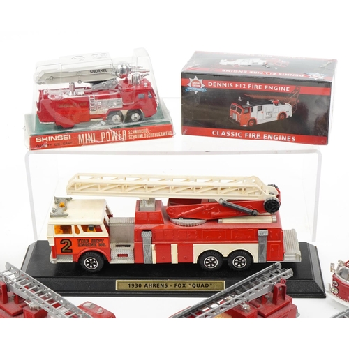 1477 - Collection of vintage and later model fire engines, predominantly diecast, including Dinky, Matchbox... 