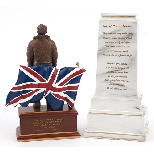 1563 - Two bronzed commemorative limited edition military figures by The Bradford Exchange comprising First... 