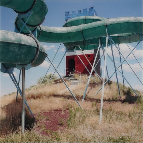 577 - James Gooding - Abandoned landscapes, two contemporary coloured photographs with 'State' Photographi... 