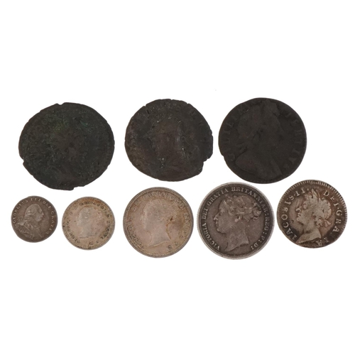 1590 - James II and later British and antiquarian coinage including James II 1687 Maundy twopence, George I... 