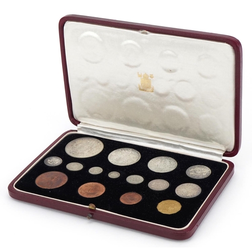 1568 - George VI 1937 specimen coin set by The Royal Mint housed in a silk and velvet lined fitted tooled l... 