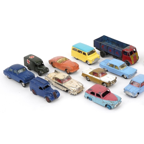 1493 - Collection of vintage Dinky and Corgi diecast vehicles including Guy, Vauxhall Velox and Hillman Min... 