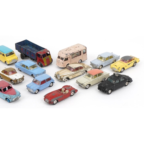 1493 - Collection of vintage Dinky and Corgi diecast vehicles including Guy, Vauxhall Velox and Hillman Min... 