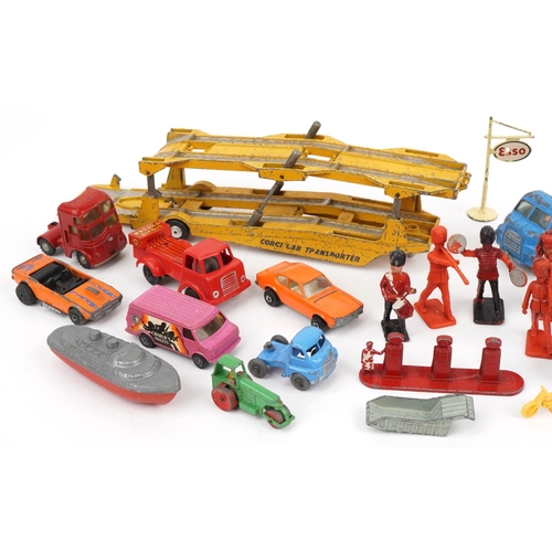 1496 - Collection of vintage diecast vehicles and model soldiers including Matchbox Superkings, Corgi Major... 