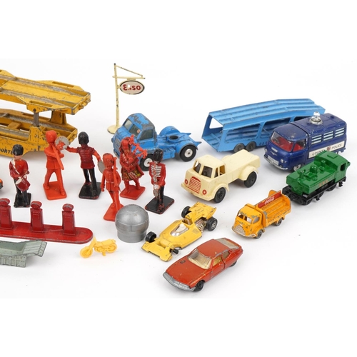 1496 - Collection of vintage diecast vehicles and model soldiers including Matchbox Superkings, Corgi Major... 