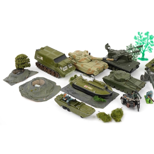 1492 - Collection of vintage and later army vehicles, soldiers and accessories, predominantly Dinky diecast... 