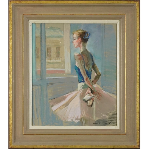 98 - Valeriy Gridnev - Watching the snow, Russian pastel, Francis Iles label verso, mounted, framed and g... 