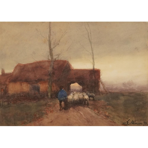 490 - William Edwin Atkinson 1898 - Heading Home and Almost There, 19th century Canadian signed watercolou... 