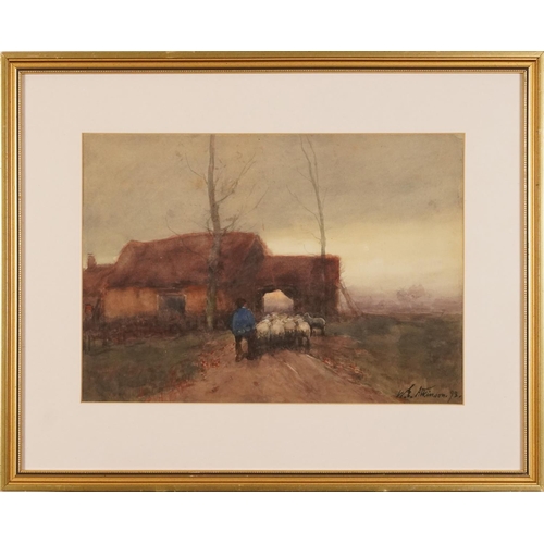 490 - William Edwin Atkinson 1898 - Heading Home and Almost There, 19th century Canadian signed watercolou... 