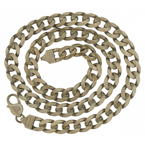 2376 - Heavy silver curb link necklace, 51cm in length, 64.6g