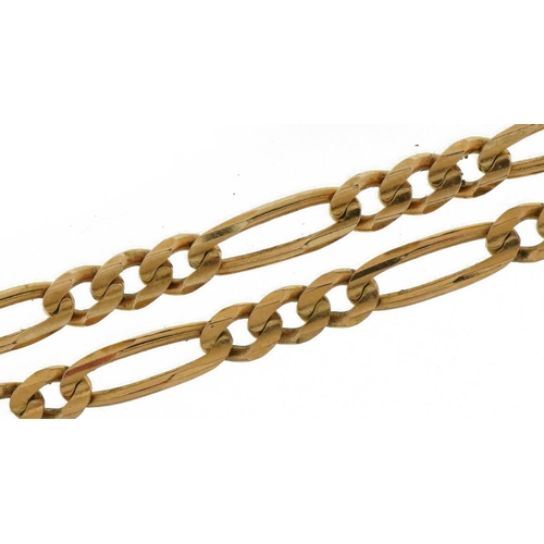 2081 - 9ct gold Figaro link necklace, 46cm in length, 8.7g