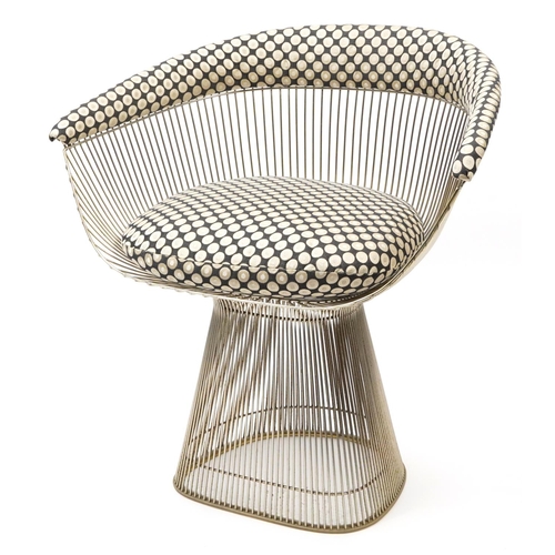 1015 - Warren Platner for Knoll, vintage Knoll Platner side chair with geometric upholstered back and seat,... 