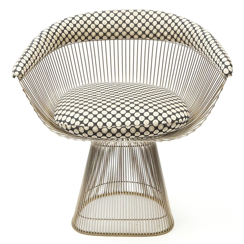 1015 - Warren Platner for Knoll, vintage Knoll Platner side chair with geometric upholstered back and seat,... 