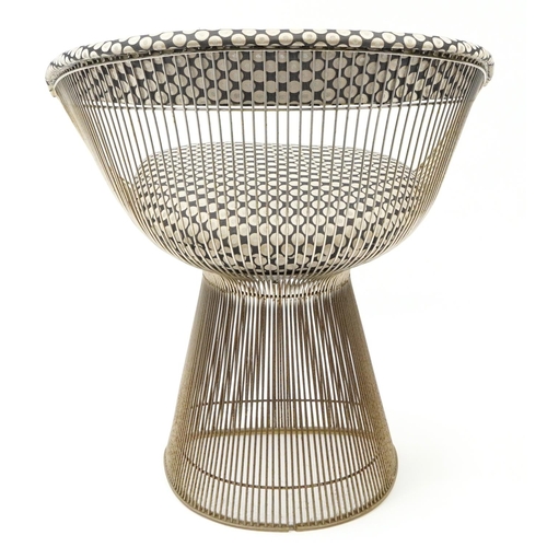 1015 - Warren Platner for Knoll, vintage Knoll Platner side chair with geometric upholstered back and seat,... 