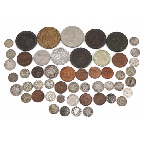 1581 - 18th century and later British and world coinage, some silver, including threepenny bits and pennies