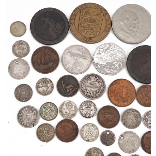 1581 - 18th century and later British and world coinage, some silver, including threepenny bits and pennies