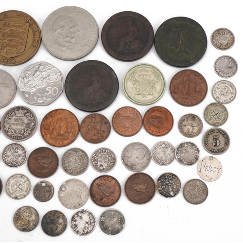 1581 - 18th century and later British and world coinage, some silver, including threepenny bits and pennies