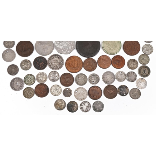 1581 - 18th century and later British and world coinage, some silver, including threepenny bits and pennies