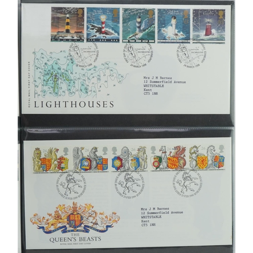 1634 - Collection of British first day covers arranged in an album, approximately one hundred and nineteen