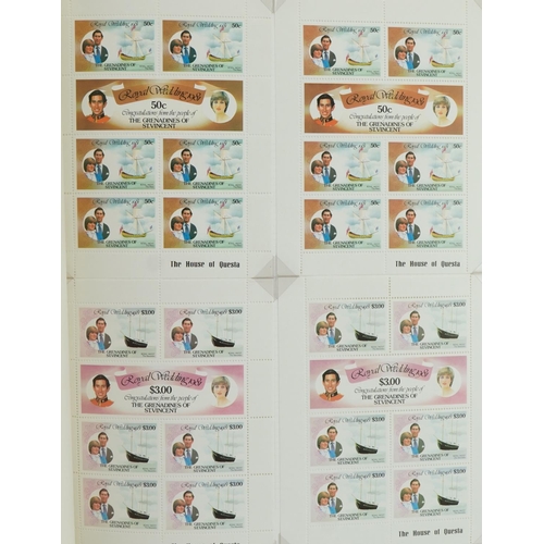 1637 - Collection of 1980's Commonwealth mint or unused stamps arranged in an album