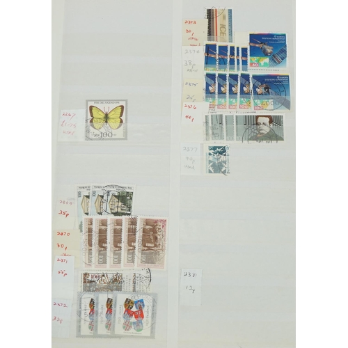 1636 - Collection late 20th and early 21st century German stamps arranged in a stock book